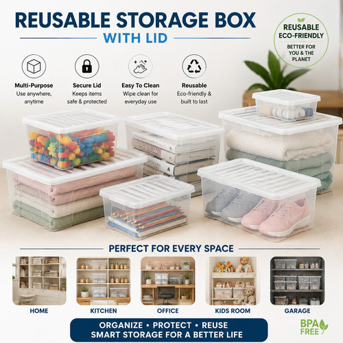 Reusable crystal clear storage - clear,