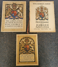 3 x Coronation & Jubilee Souvenir Programme King george VI & Queen Elizabeth II