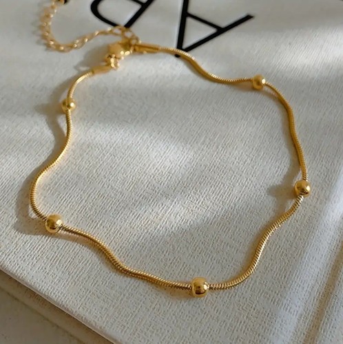New ankle bracelet bead gold - bracelet,