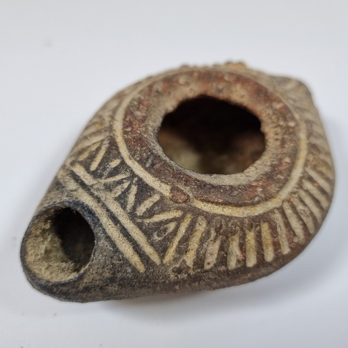Antique terracotta oil lamp - oil,