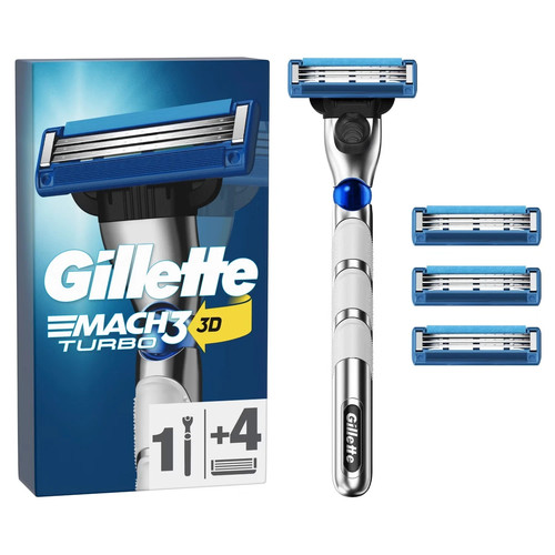 Gillette mach3 turbo razor - turbo, 3d