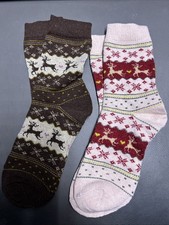 Set of 2 pairs Unisex Christmas Socks (One Size fits all)