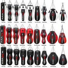 Maxx MAYA Leather Empty Punch Bag Kick Boxing MMA + Chains Unfilled