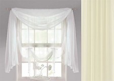 NEW VOILE SCARVES 5m Lengths   Net Curtains & Scarf Voile Panel in cream 