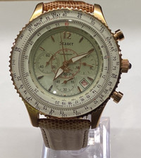 Stauer Men’s 17051 Chronograph Brown Leather Round 42mm Quartz