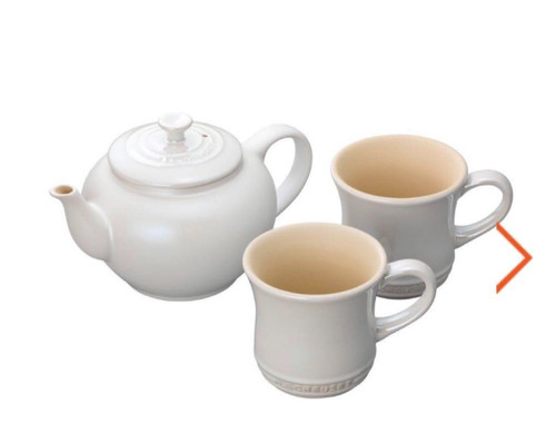 Unused creuset teapot set - le,