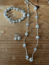 Boots Silver Sparkle Necklace Bracelet And Drop Ear Rings