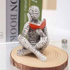 Resin Reading Book Figurine Home Decor | Bookshelf, Desk, Office Ornament