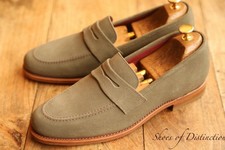 Loake Design Grey Suede Shoes Loafers Men's UK 8 F EU 42 US 9