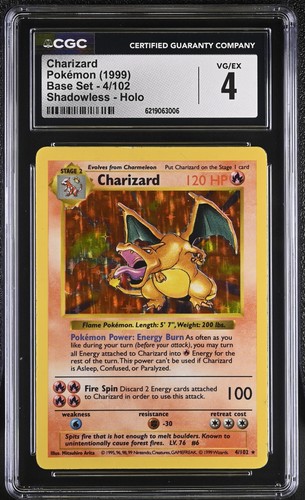 Cgc charizard 102 base - cgc, 4