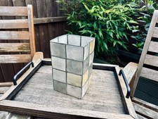 Vintage Capiz Shell Mosaic Lamp Shade 70s Square Tile Coastal Mid-Century Decor