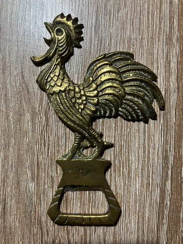Vintage brass cockerel bottle - cockerel,