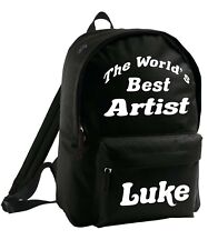 Kids Bag Personalised Artist Backpack Add Name Girls Boys Art Paint School Cool