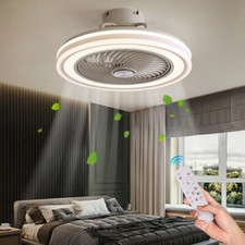 LED Ceiling Fan Light Dimmable Living Room Chandelier Lamp With Remote Control
