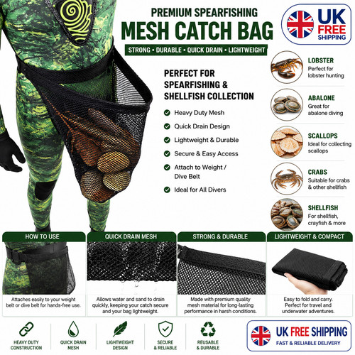 Spearfishing mesh catch - spearfishing,