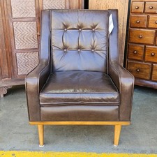 Made.Com Scott Armchair Dark Brown Leather