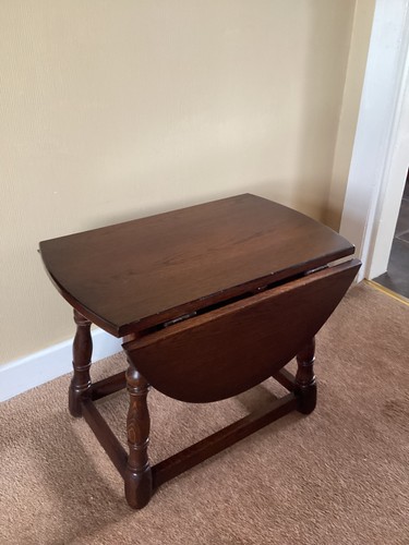 Small vintage solid oak drop - small,