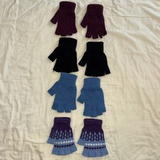 Women’s Fingerless Fine Knit Gloves Winter Warm Gloves (4 Pairs) Size S/M