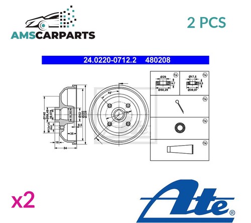 Brake drum pair set rear - drum,
