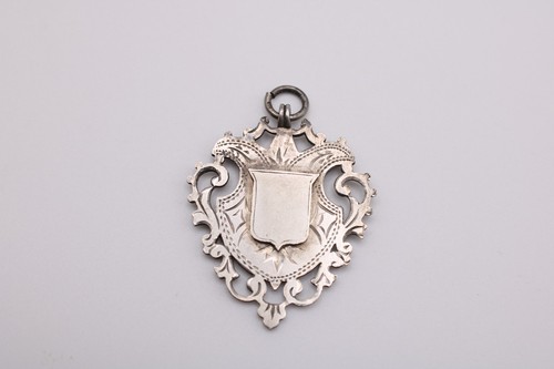 Antique silver shield fob
