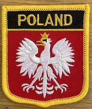 POLAND Eagle Crest Polish Shield Country Flag Embroidered PATCH Badge P1