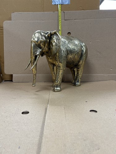 Large brass african elephant - brass,