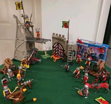Playmobil 21 medieval knights bundle 3887 Siege Tower +3320, horses, dragons etc