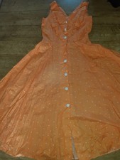 Rock And Roll Vintage Style Orange/ White Dot Dress Size See Photos