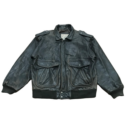 Vtg leather flight jacket - vtg,