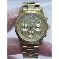 Michael Kors MK5055 Women's Size 6" Gold Tone Watch - Used