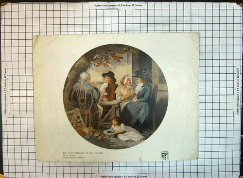 Antique old print visit - antique,