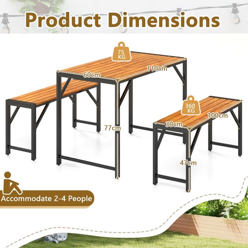 Outdoor dining set with - set, 2
