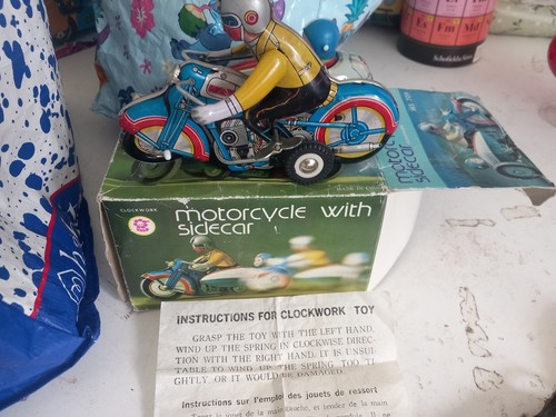 Tinplate clockwork motorcycle