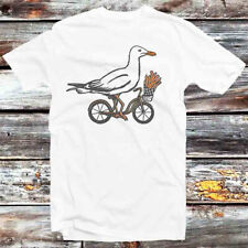 Seagull On Bike Bird Fries Cycle Parody T Shirt B1322