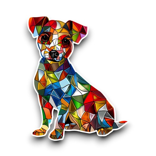 Jack russell dog - russell, stained