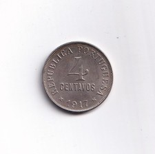 Portugal 4 Centavos 1917 First