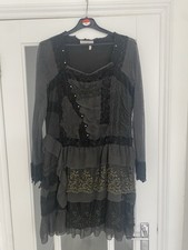 Elisa Cavaletti Black And grey Long Sleeved Dress Size XXL