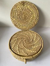 6 Round Woven Wicker Placemats