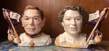 A Pair DOULTON Small Ltd.Ed. CORONATION Jugs D7167 GEORGE VI, D7168 ELIZABETH II