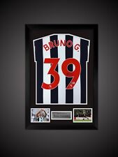 Bruno Guimarães Signed Newcastle United Framed Signed Shirt £225
