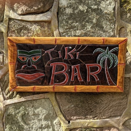 Wooden bar sign - wooden,