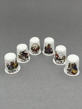 Nursery rhymes English fine bone china thimbles full set of six