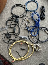 Assorted Cables, Wires, Stereo Equipment
