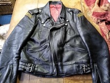 Vintage 70s MASCOT Black Night Leather Motorcycle Jacket 40 Chest Punk Rocker