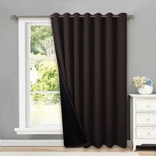 Extra Wide Patio Door Curtain Very Heavy Duty Thermal Sliding Door Lined...