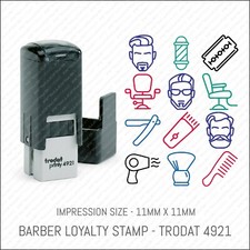 Loyalty Card Stamp - BARBERS - Self Inking Small Pocket Sized With Cap - 11mm