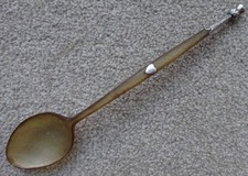 Antique 1902 Horn & Chester Hallmarked Silver Scottish Thistle Love Heart Spoon