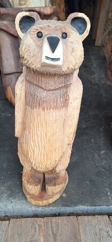 Chainsaw carving bear elm - bear, wood