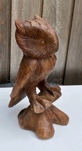 Wooden owl carved - owl,