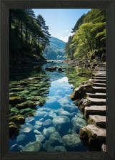 Clear River Through Forest